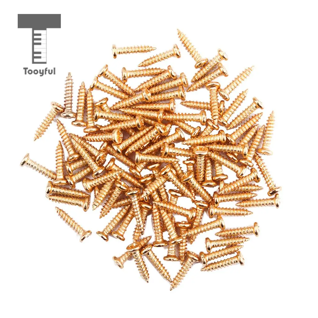 Tooyful 100 Pieces Iron Tuning Peg Tuner Mounting Screws for Guitar Bass Ukulele Mandolin Universal Parts 11 x 2.2mm