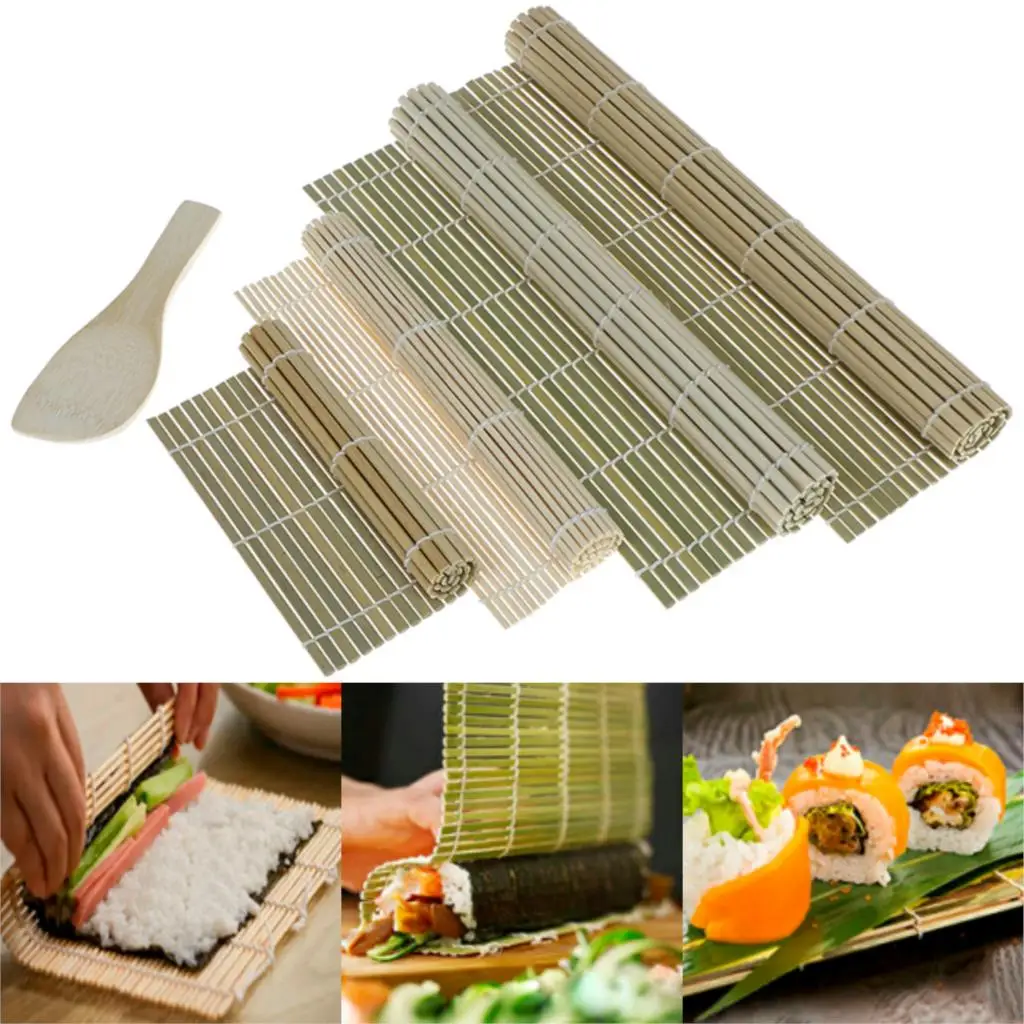 buy 1pcs Sushi Tool Bamboo Rolling Mat Kitchen DIY Onigiri Rice Roller Chicken Roll Hand Maker Japanese Sushi Maker Tools