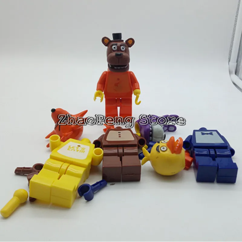 4 шт./лот 5 дюймов пять ночей на Freddy's Building блоки Juguetes фигурки Foxy Freddy Chica героев