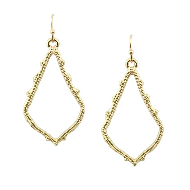 

2016 New Gold Filled Kendra Chandelier Earrings Gold Frame Cutout Fashion Water Drop Rose Gold Earrings for Women Accessories