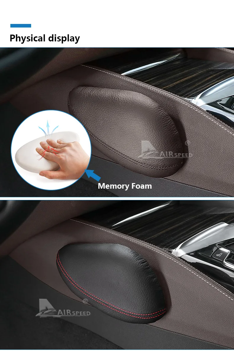 Leather Car Leg Cushion Knee Pad Thigh Support Pillow for Mercedes Benz W203 W204 W205 W211 W210 W212 AMG Accessories (4)