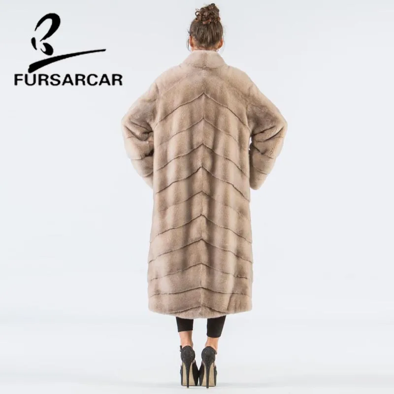 Новое поступление пальто FURSARCAR из натурального меха норки Женская длинная