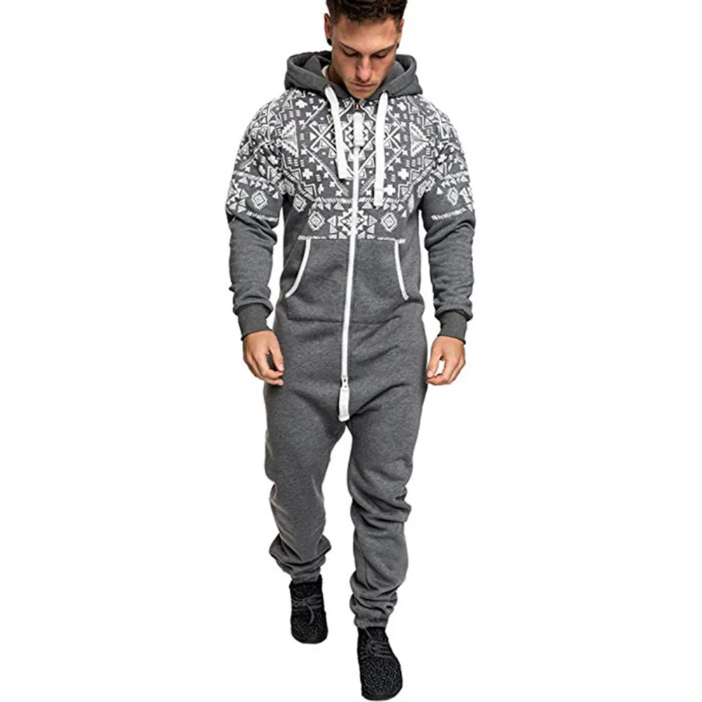 Casual Tracksuit Jumpsuit Mens Overalls Long Sleeve Sweatshirt Hoodies