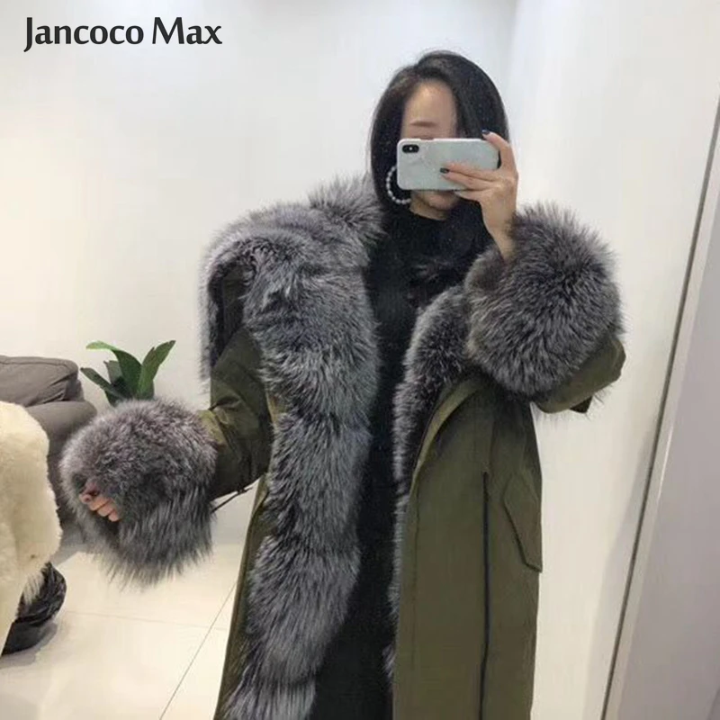 New Winter Women Supper Big Fur Parka Real Fox Fur / Raccoon Fur Hooded Fur Parkers Top Quality Outerwear S7555