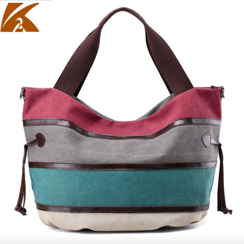 

2018 New Arrival Promotion Interior Compartment Interior Key Chain Holder Cell Phone Pocket Woman Canvas Shoulder Bag Patchwork