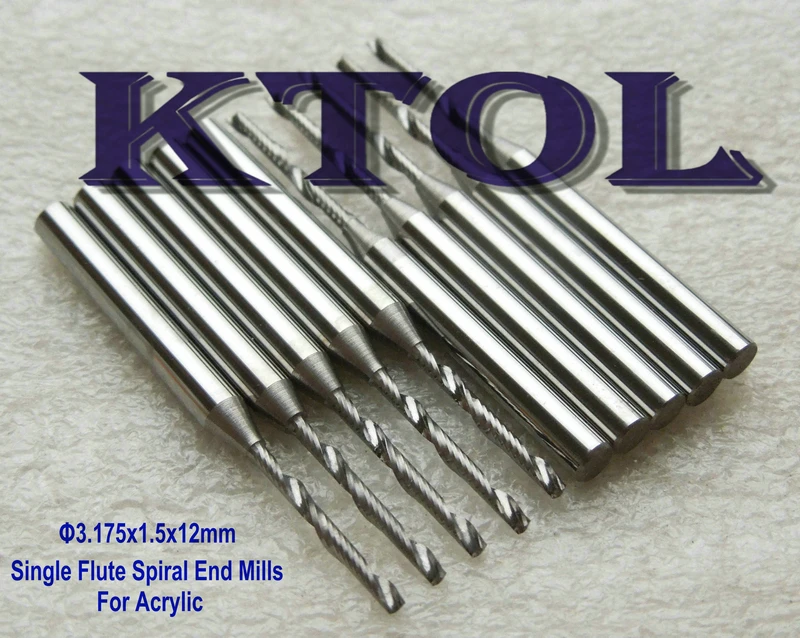 A Level Single Blade Aluminium cutting single flute CNC router bits 3.175*12mm