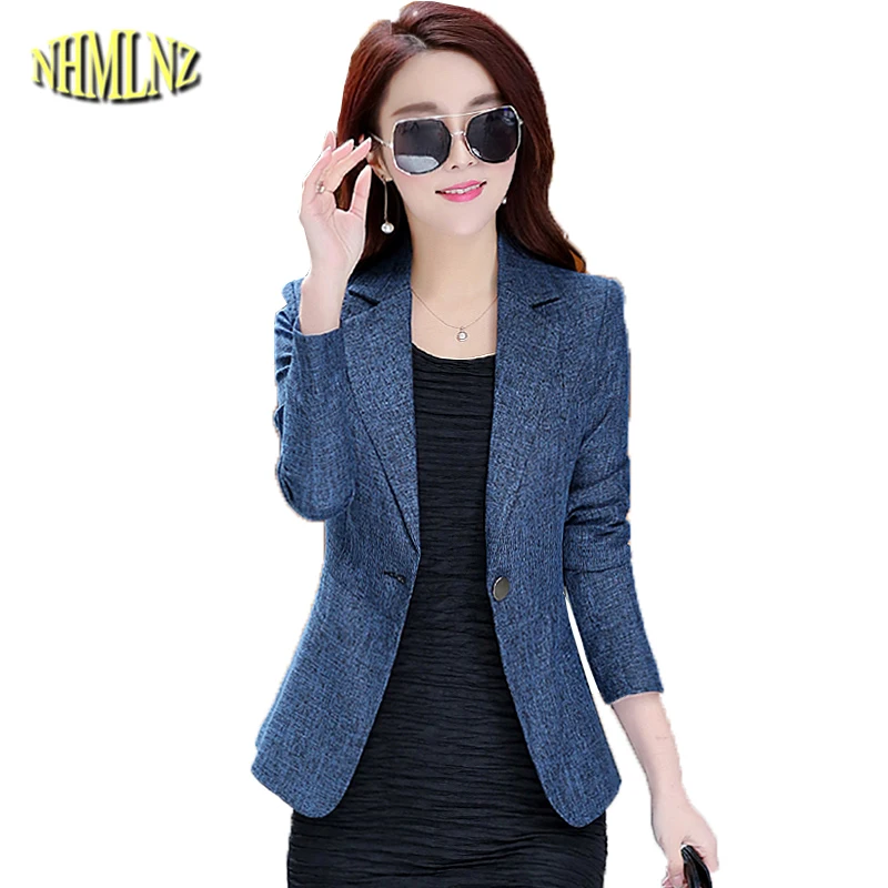 

Women Blazer 2019 Autumn Solid Suit Coats Women Long sleeve Slim Temperament Suits Casual Suit Female Large size 4XL DAN222