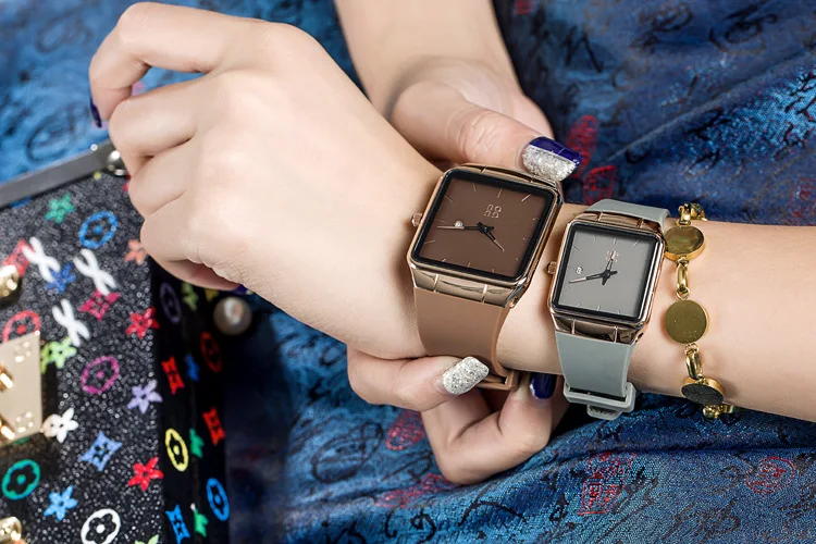 Оригинальные ультра-тонкие Часы Guou женские студенческие корейские модные кварцевые часы с ремешком для часов простые силиконовые часы
