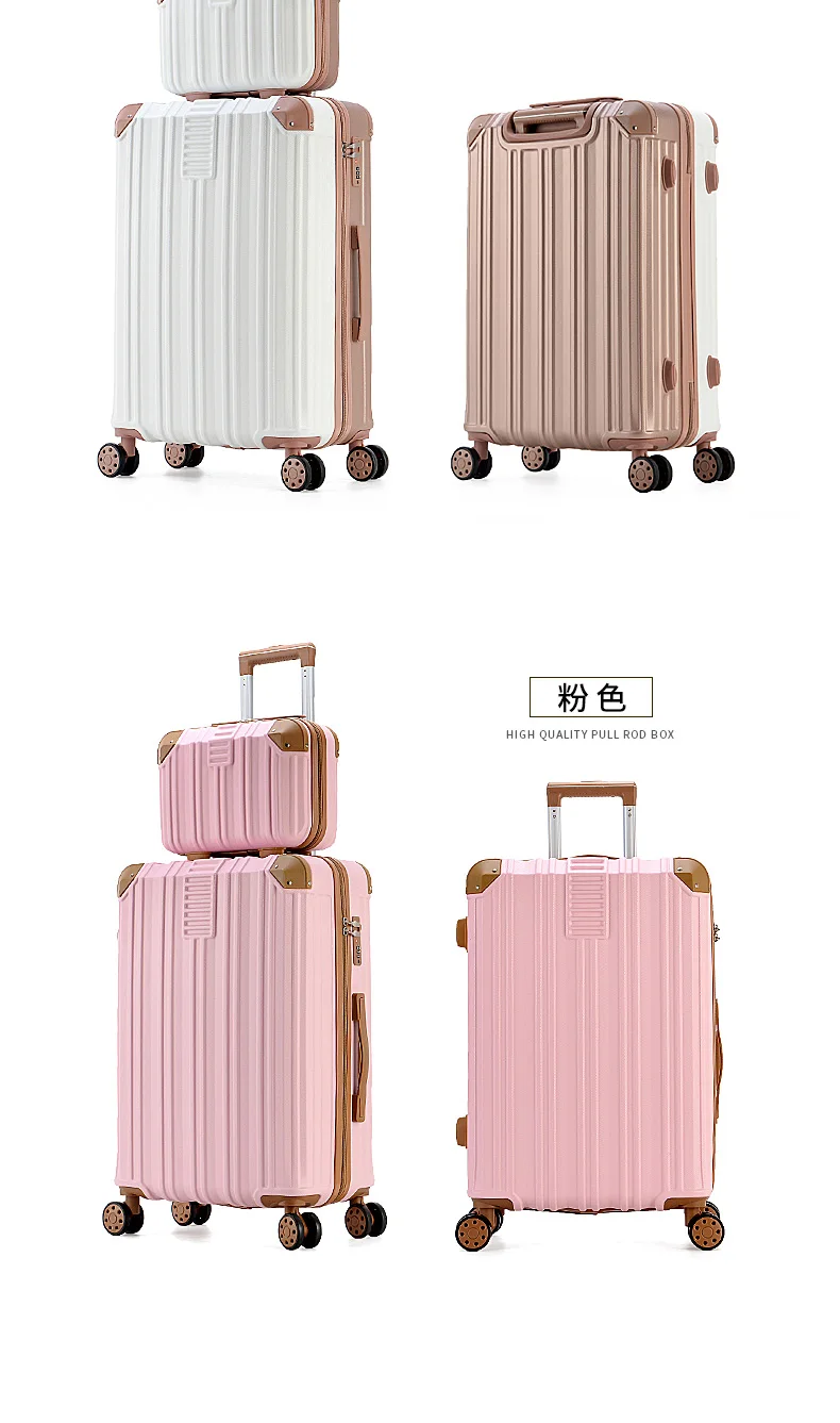 Новый дизайн 20 "24" дюймов багажная сумка с косметическим чехлом, Женский чемодан набор, ABS походная коробка, прокатки тележка Hardcase сумка