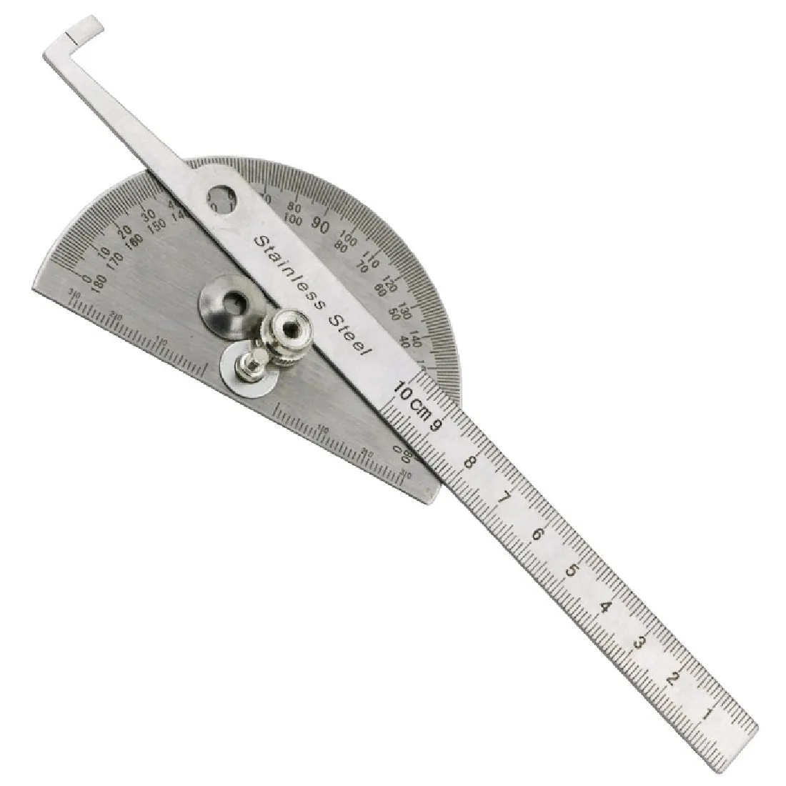 

1Pc Angle Ruler Protractor Stainless Steel Ruler With 180 Degree Angle Square Woodworking 10cm Angle Measuring Goniometer