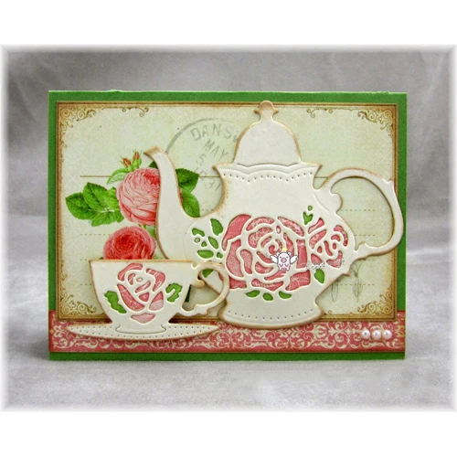 

PP Craft metal cutting dies cut die mold New Flower Teacup teapot Scarpbook paper craft knife mould blade punch stencils dies