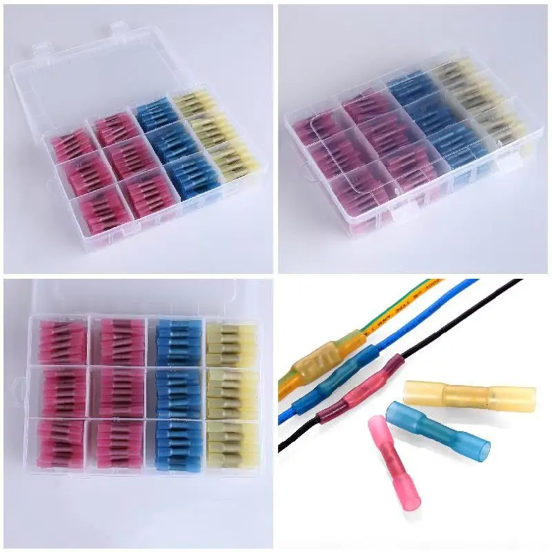 

200pcs Electrical Waterproof Heat Shrink Wire Connectors Assorted Crimp Terminals Set MAL999