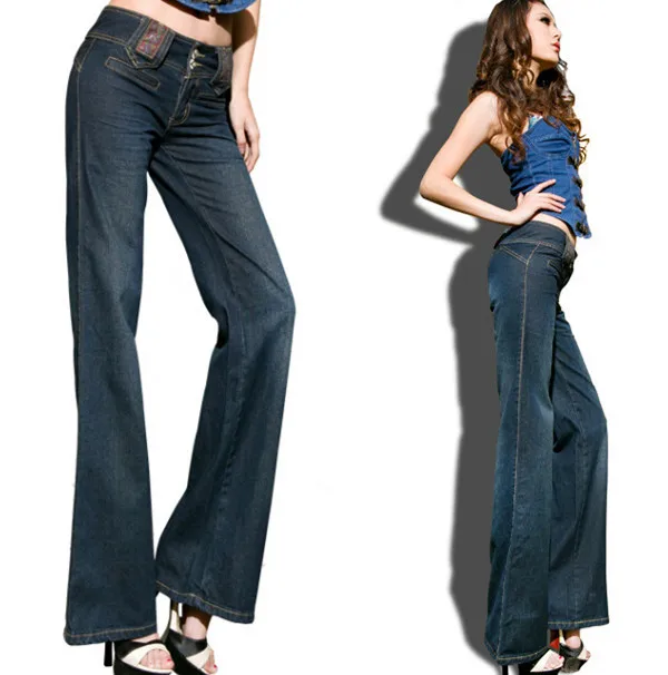 

Women Jeans pencil pants New arrival vintage women's bell-bottom jeans mid waist slim waist slim boot cut trousers