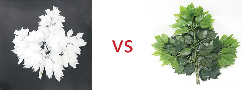 Flone Artificial Maple Leaf Branches Fake Maple Plant White Leaf Tree Branches Fake Flower Leaves Wedding Party Decor
