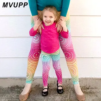 

mother daughter clothes christmas yoga pants Elastic for mommy and me matching outfits familly look clothing mom baby dress mum