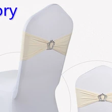 Цвета слоновой кости пряжки с короной лайкрой лента для свадьбы украшения для стульев повязка из спандекса стрейч галстук-бабочка лайкра лента ремень в продаже