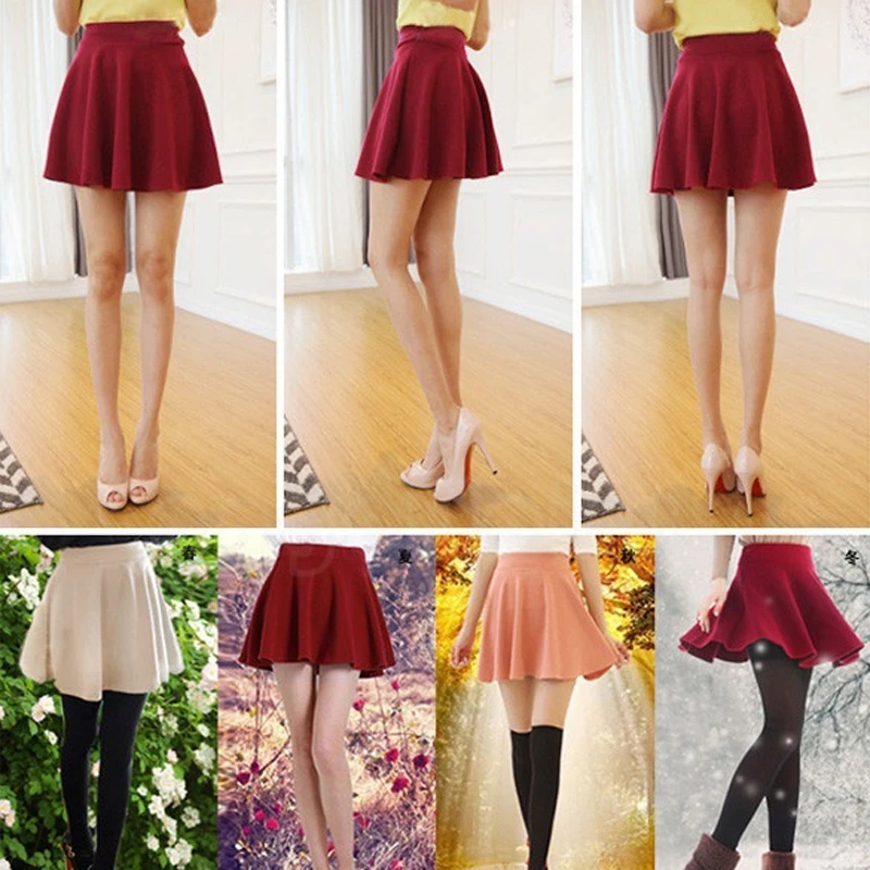 New Women Skirt Sexy Mini Short Skirt Fall Skirts Womens Stretch High Waist Pleated Tutu Skirt New