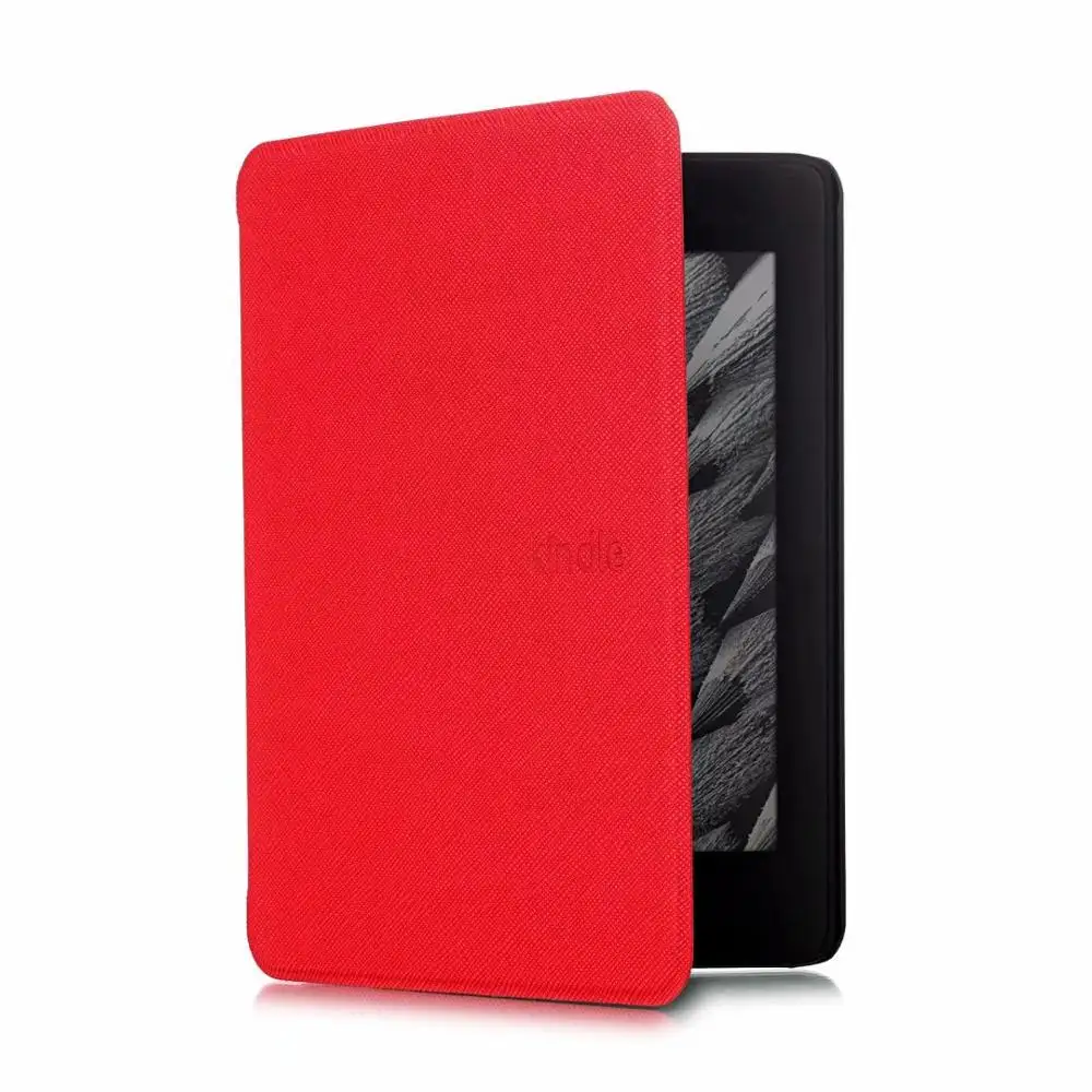 Тонкий умный чехол из искусственной кожи для Kindle Paperwhite 4, E-reader Обложка для нового Kindle Paperwhite - Цвет: Красный