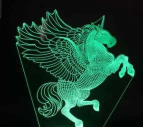 Детский 3D ночник игрушечный Единорог подарки, подарок на день рождения для девочки Единорог Иллюзия лампа ночник для детской комнаты рождественские украшения для дома - Испускаемый цвет: style 6