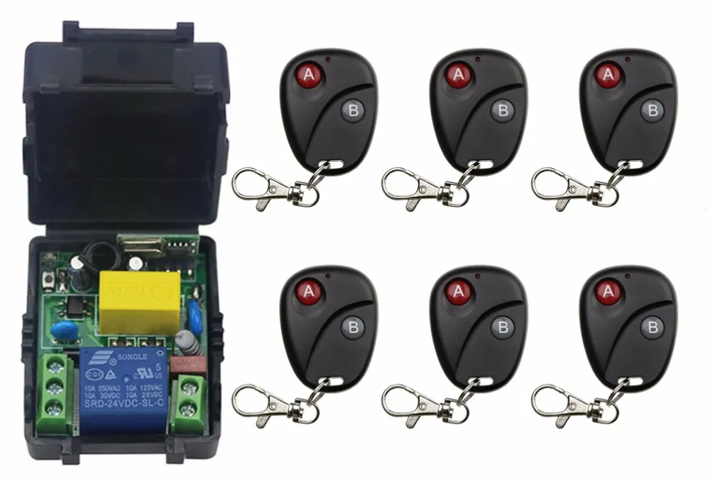 AC220V 10A 1CH 1Channe RF wireless remote control switch System, 6X