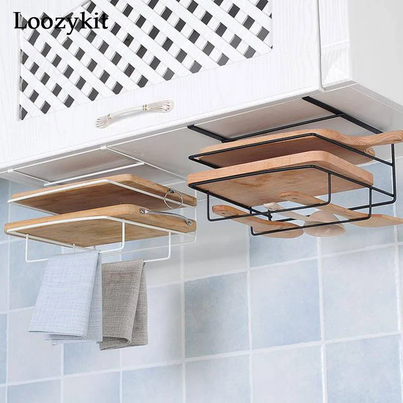

Loozykit Iron Rack Storage Organizer for Kitchen Shelves Towel Holders Hook Storage Rack Kitchen Holder Rack Kitchen Organizer