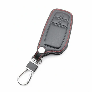 

99% Praise 100% Leather Key Cover Key Chain For Toyota Land Cruiser Fortuner Camry 2016 2017 2018 2 Button Remote Car Style