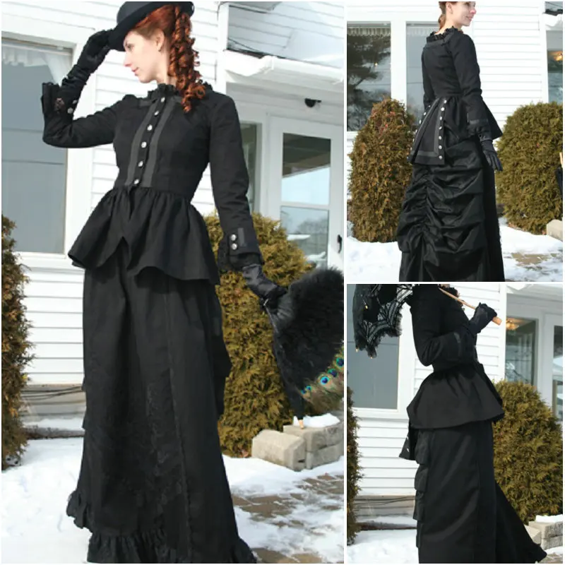 

1860S Victorian Corset Gothic/Civil War Southern Belle Ball Gown Dress Halloween dresses US 4-16 V-1264