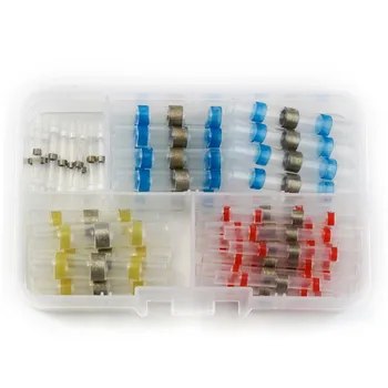 50 個熱収縮はんだスリーブ端子絶縁電線圧着バットコネクタ 4 サイズ 0.5-6.0mm2 とターミネーターボックス