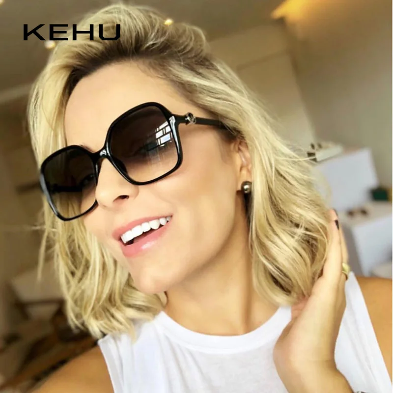 

KEHU Fashion Square Sunglasses Women Brand Oversized Sun Glasses Ultralight Eyewear Frame Travel UV Goggles Ladies Shades K9945