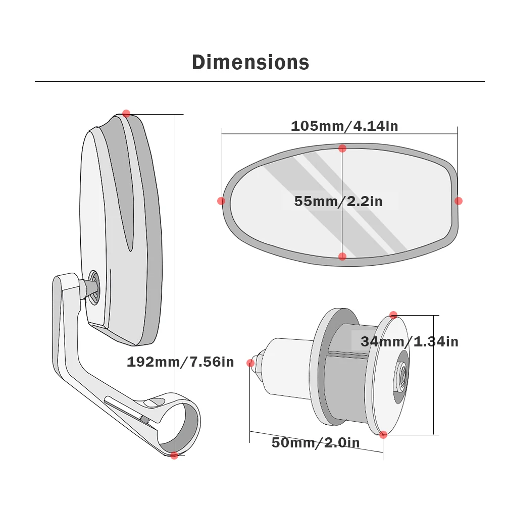 Мотоцикл 7/" 22 мм Бар Конец боковые зеркала зеркало заднего вида Универсальный руль мотоцикла Зеркала заднего вида для Kawasaki honda KTM
