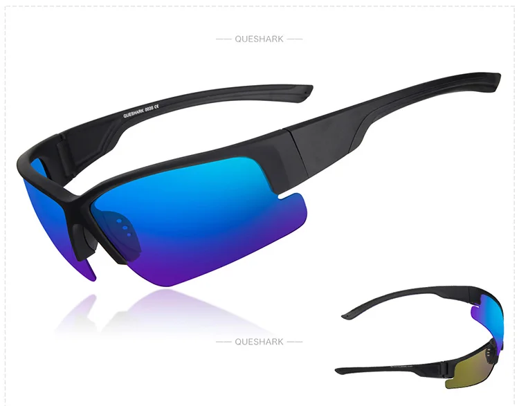 QUESHARK мужские поляризованные очки для рыбалки, Пешие прогулки, кемпинг, рыболовные очки, UV400 рыбак, антибликовые очки, морские очки для рыбалки