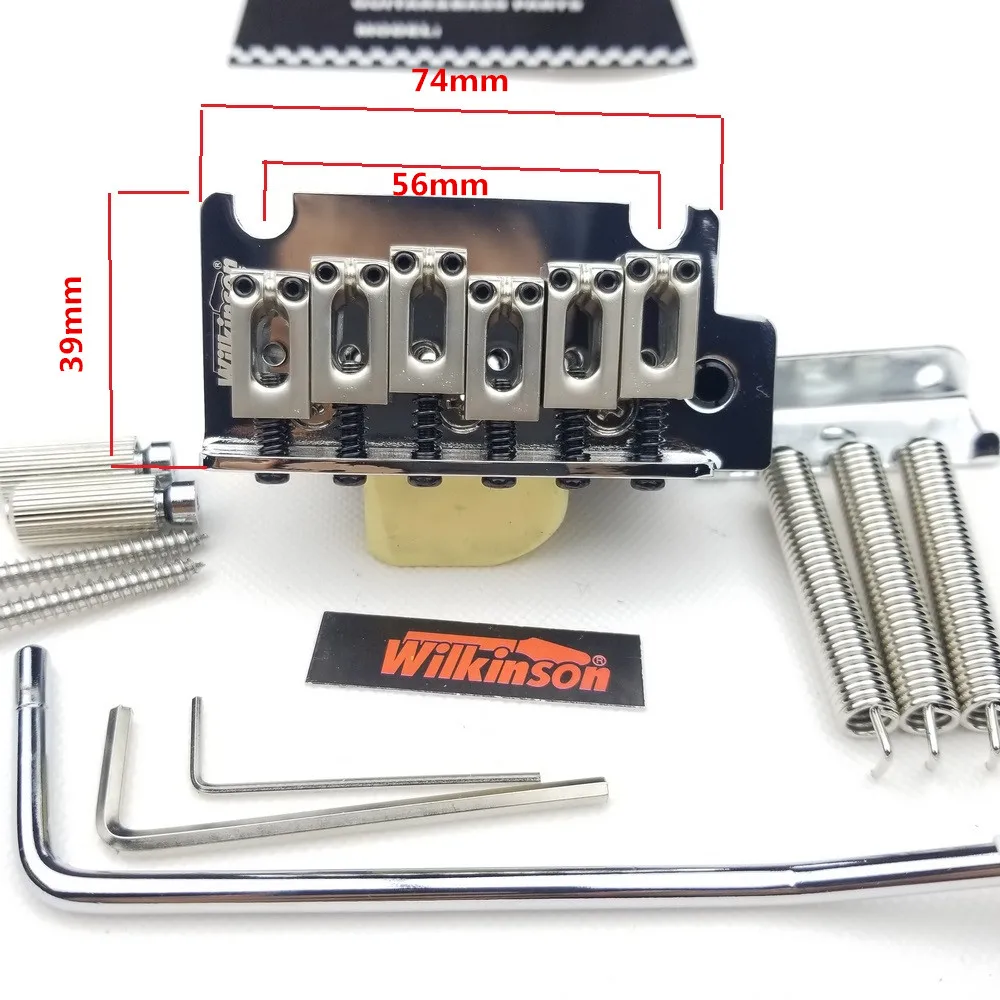 Billige Wilkinson Lizenzierte 2 Punkt Vintage Typ Elektrische Gitarre Tremolo Brücke Chrome Silber für Strat Und Suhr Gitarre WOV06