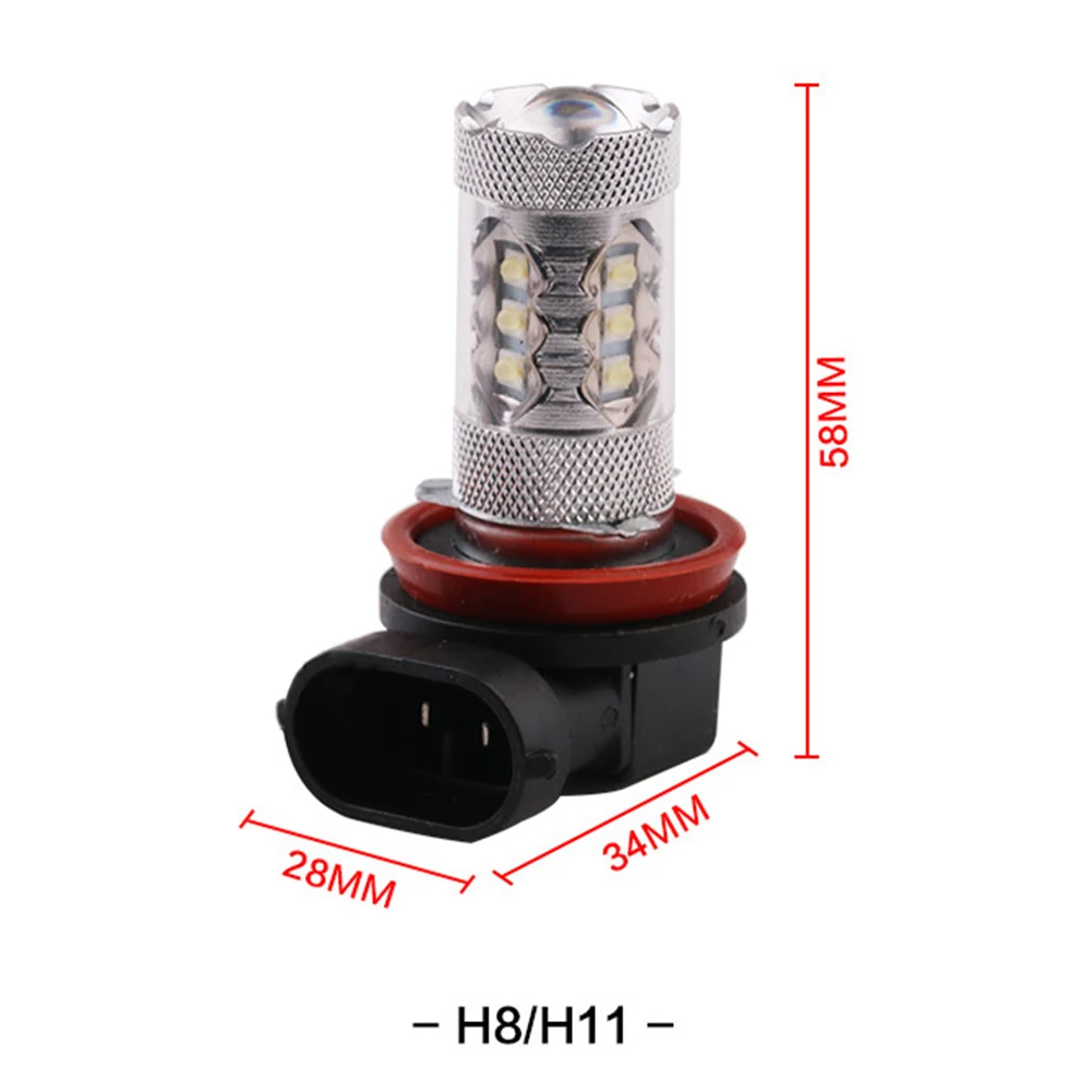 2 шт. Автомобильные светодиодные лампы H8 H11 9005 9006 6000 2828SMD 80 Вт|Передние LED-фары для