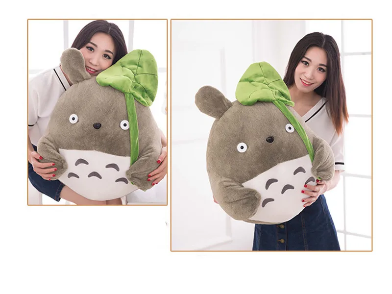 25cm TV Movie Character  Lovely Plush Toy My Neighbor Totoro Plush Toy Cute Soft Doll Totoro with Lotus Leaf Kids Toys Cat Gift9