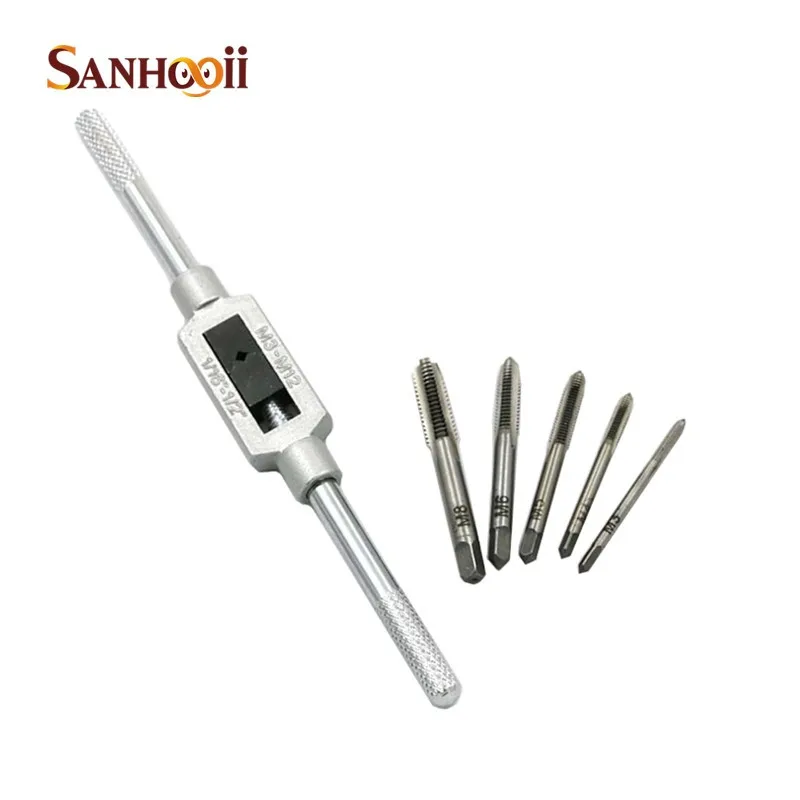 

High Speed Steel M3-M8 Tap M3-M12 Tap Wrench Hand Tool Set DIY Tool Kit