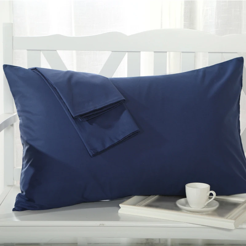 

New Style High Quality 1 Piece Pillow Cover Cotton Rectangular Solid Color 48*74cm Size Home Textile Summer Bedding Gift
