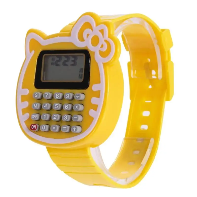 Дети Дата многоцелевой калькулятор силиконовые детские наручные часы Дата месяц Время дисплей мини калькулятор Математика поставка