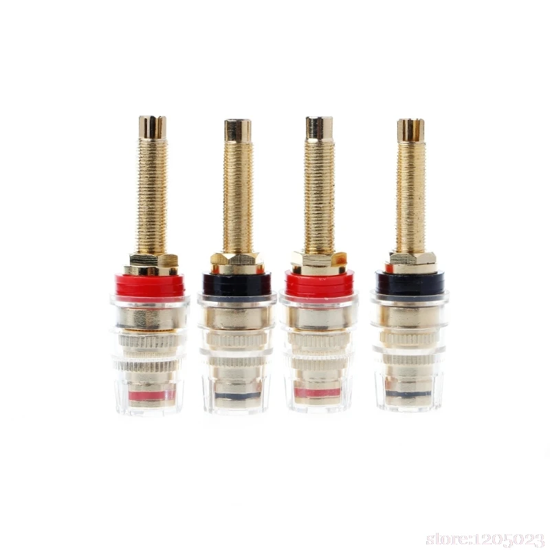 

NEW 4 Pcs Brass Crystal Binding Post Terminals Connector For Speaker Amplifier 4mm Banana Plug