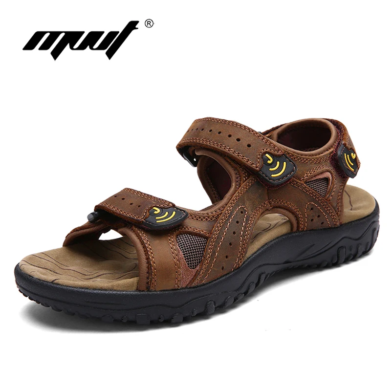 

2017 Brand genuine cow leather men's sandals comfort casual shoes men slipers top quality outdoor sandals men's shoes