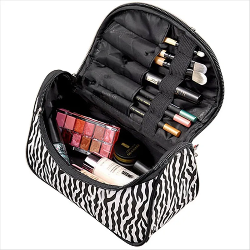 New Zebra Stripe Beautycase Portable Waterproof Women Designer Cosmetic