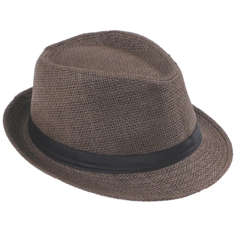 LUCKYLIANJI детская джазовая пляжная фетровая шляпа мужская Гангстерская шляпа летняя шляпа Соломенная Панама шляпа для мальчиков и девочек(один размер: 54 см