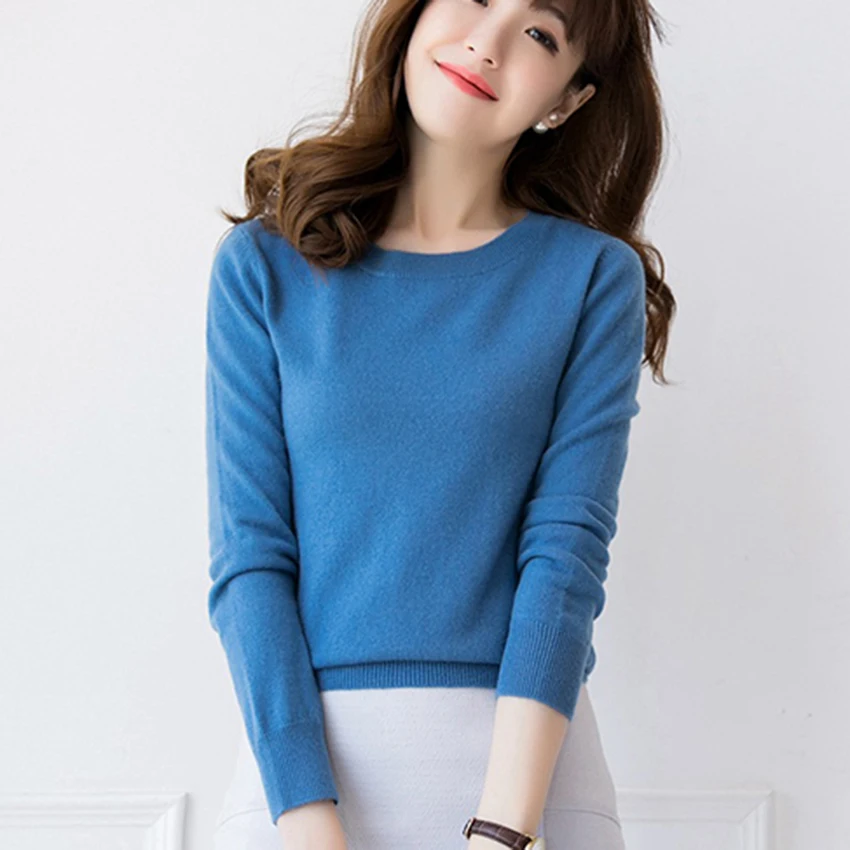 

Women Sweaters High Quality Pullover Female 100% Cashmere Knitwear Oneck Hot Sale Sweater Woman Standard Clothes Girl Top Jumper