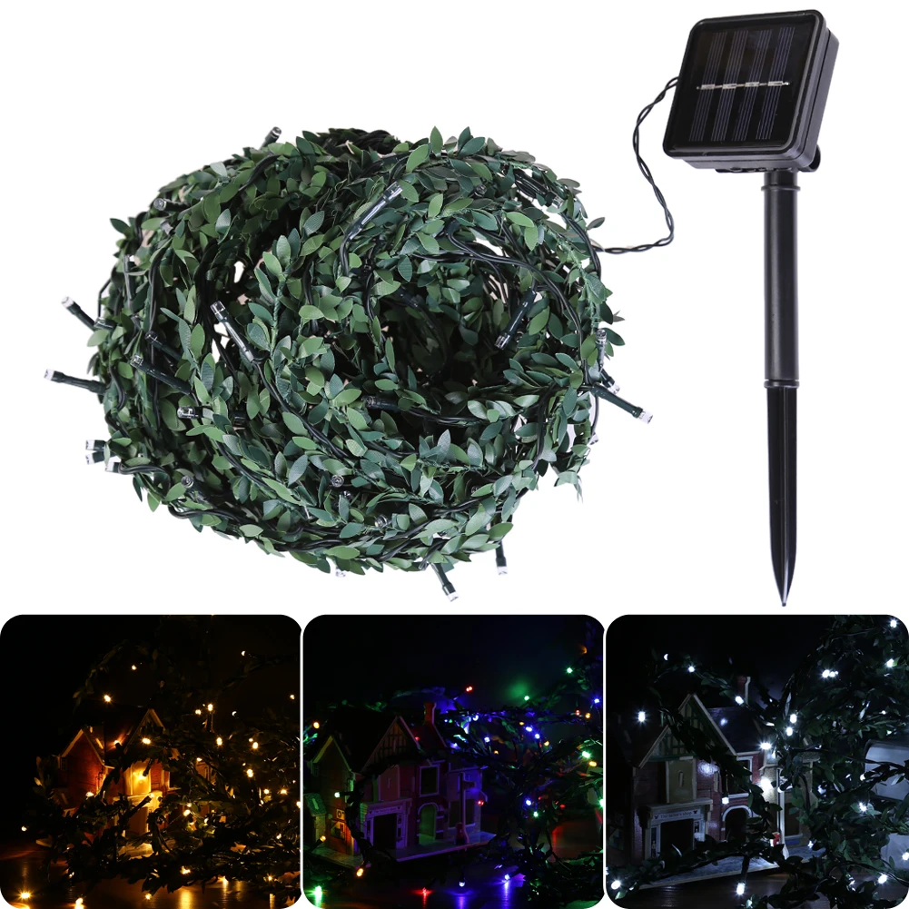 

10M 100leds Rattan Solor Light LED String Light Holiday Party Christmas Decoration Light for Home Garden Fairy Light Black Wire