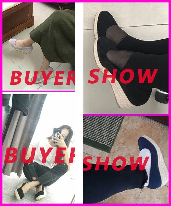 EAGSITY Suede Wedges shoes Pumps women high heel espadrilles shoes platform casual party office lady work shoes 4