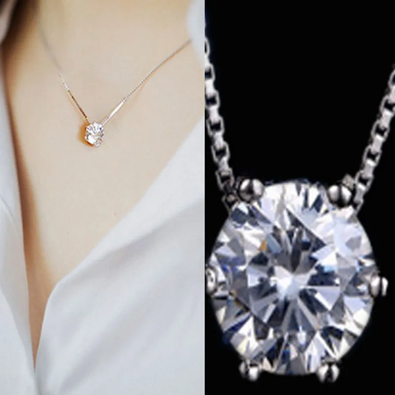 

Heeda Korean Simple 925 Silver Necklace Women Graceful Valentines Day Gifts Fashion Lady Kolye 2018 New An Ornament on the Neck