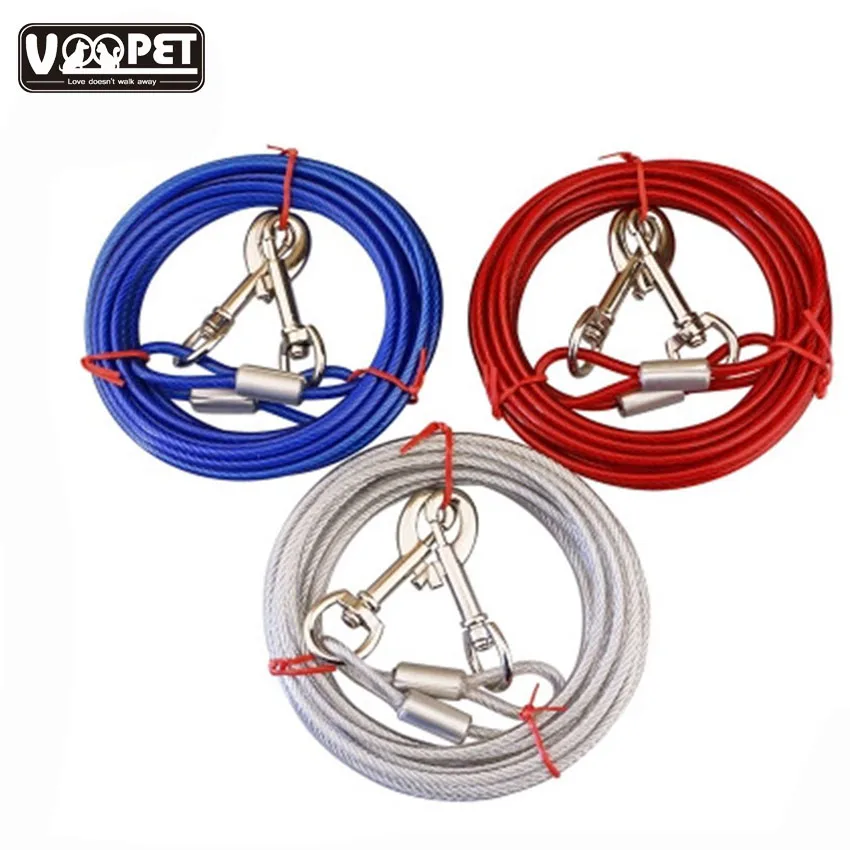 Pet Leash Pet leash Double-headed dog leash one for two long steel wire chain dog leash dog chain hot pet supplies