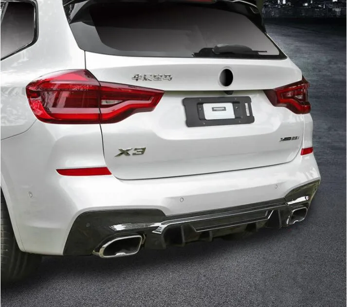 

ABS Carbon Fiber REAR TRUNK LIP SPOILER DIFFUSER EXHAUST BUMPER PROTECTOR COVER FOR BMW X3 G01 2018 2019