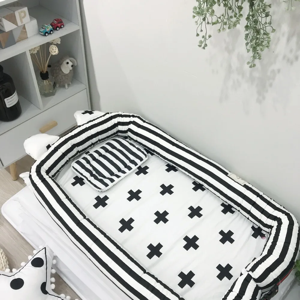 Infant Baby Portable Bed Multifunctional Detachable Crib Newborn Bionic Bed Washable Kids Travel  Removable Cotton Cradle (4)