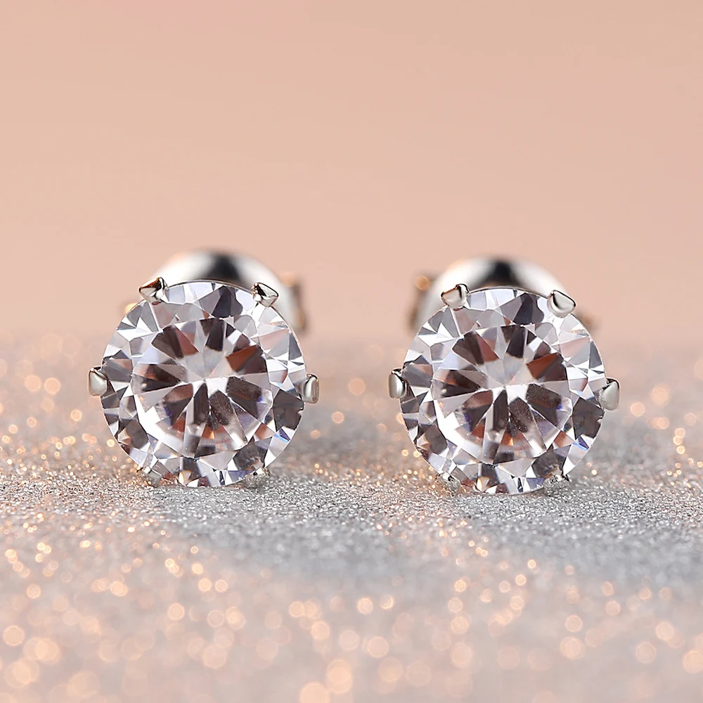 

HPXmas Minimalist Full Zircon Ball Stud Earrings Colors Style For Women And Men Party Fine Jewelry Personality Accessories Gift