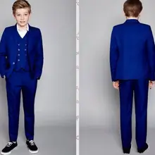 Королевские Детские костюмы с двумя пуговицами, комплект вечернего платья, классический блейзер, одежда для свадебной вечеринки, выпускного вечера(куртка+ штаны+ галстук+ жилет
